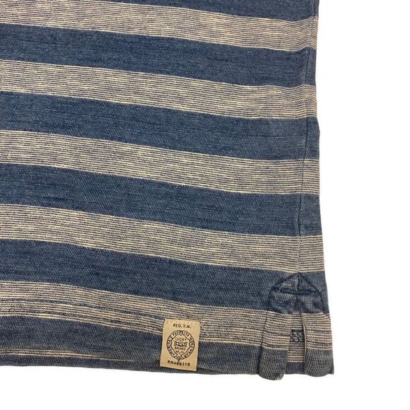Lucky Brand‎ Short Sleeve Blue Stripe Polo Shirt Size L - Picture 6 of 13